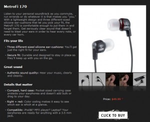 Ultimate Ears by Logitech Metro-Fi 170