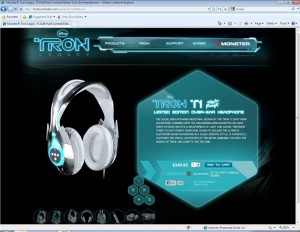 Monster Cable TRON:Legacy Microsite