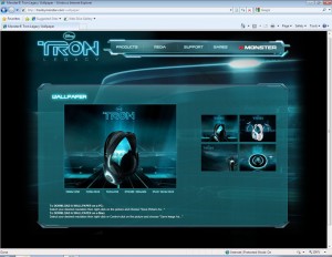 Monster Cable TRON Microsite - Wallpaper Page